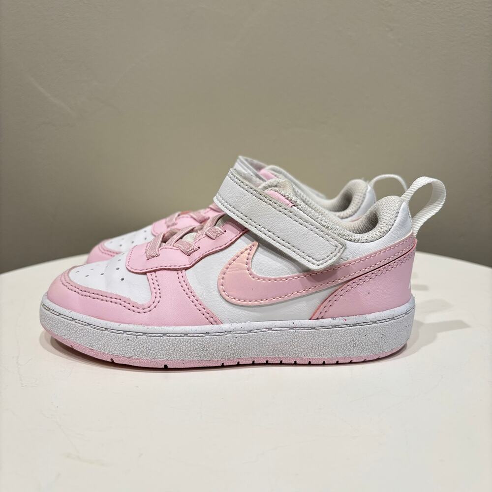 Nike Toddler Girls Court Borough Low Recraft Sneakers Pink Foam White - Size: 9 - Picture 3 of 8